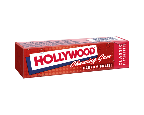 Chewing-gum parfumé à la fraise Hollywood 11 tablettes - Kibo