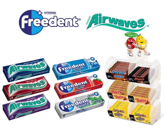 Colis 10 Boîtes Freedent / Airwaves - Gum tablette et dragées